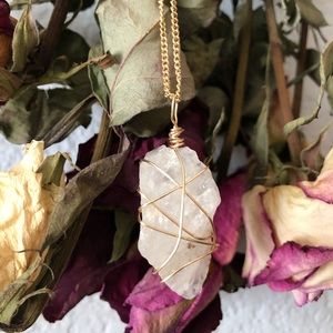 Quartz Wire Wrapped stone necklace